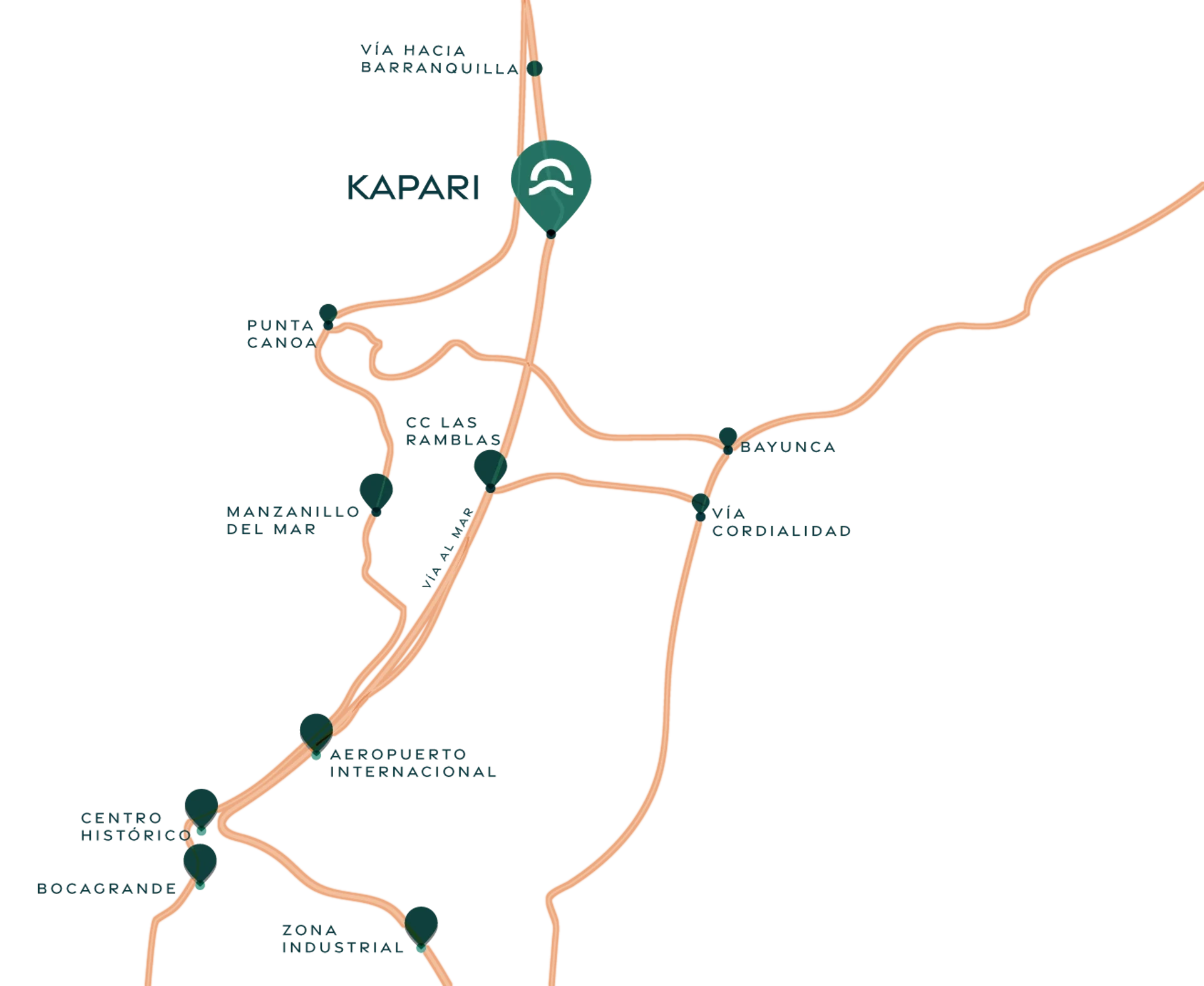 Mapa de ubicación de Kapari · Zona Norte, Cartagena